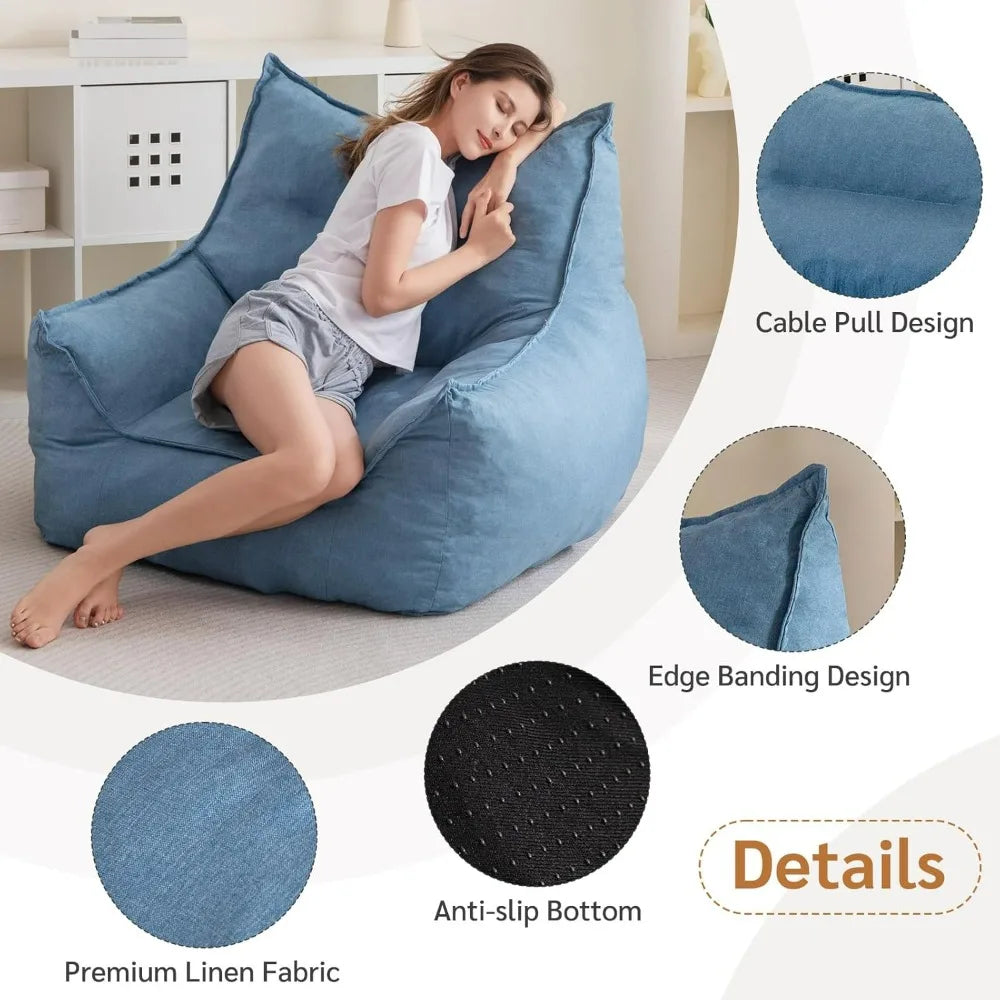 Bean Bag Chair,Bean, Bean Bag Couch,  Adults in Livingroom Bedroom