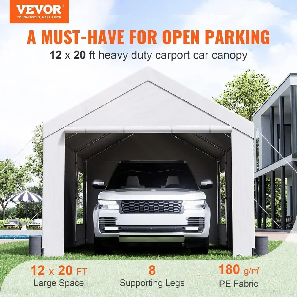 Large Heavy Duty Carport, Portable Garage Car Canopy,  Ventilated Windows Removable