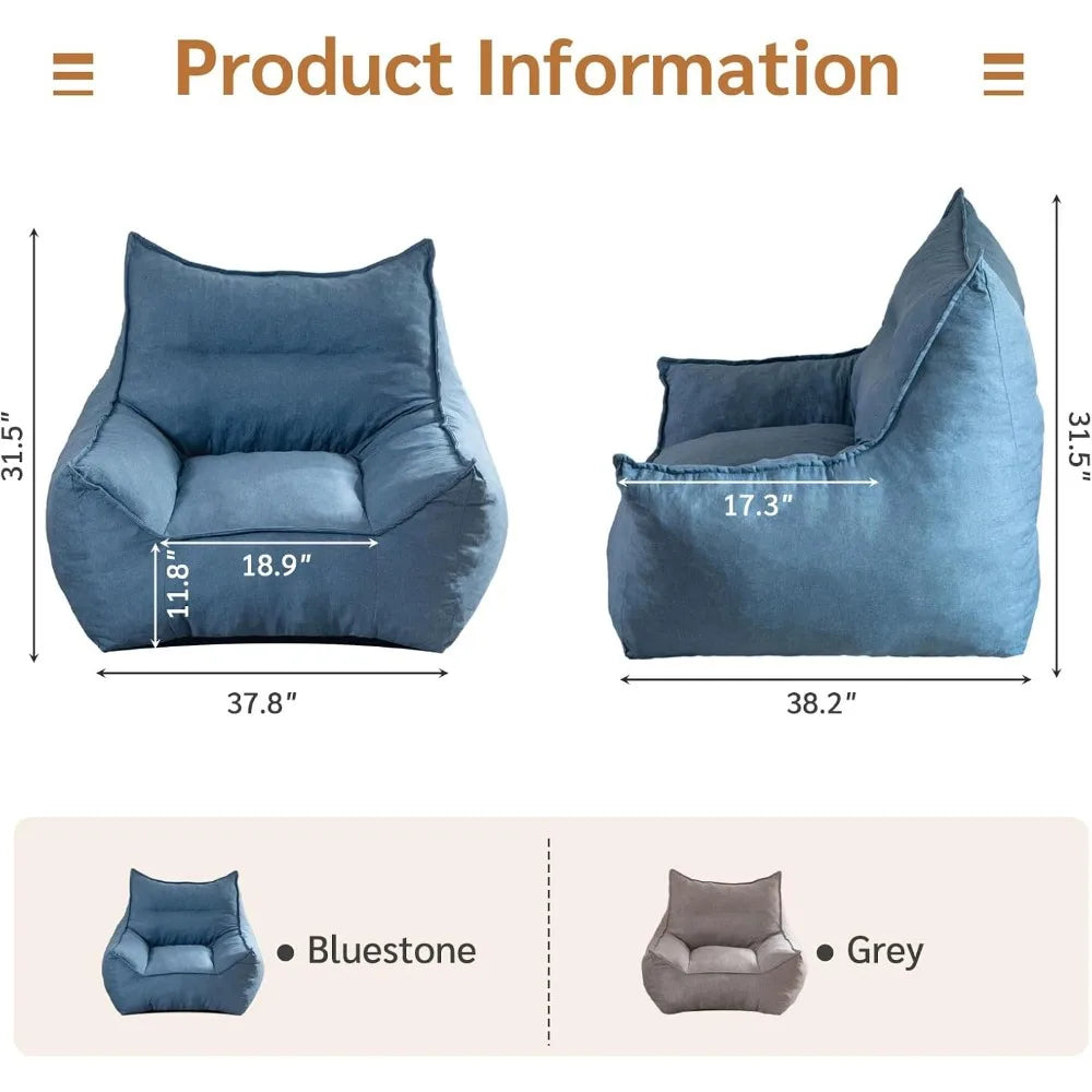 Bean Bag Chair,Bean, Bean Bag Couch,  Adults in Livingroom Bedroom