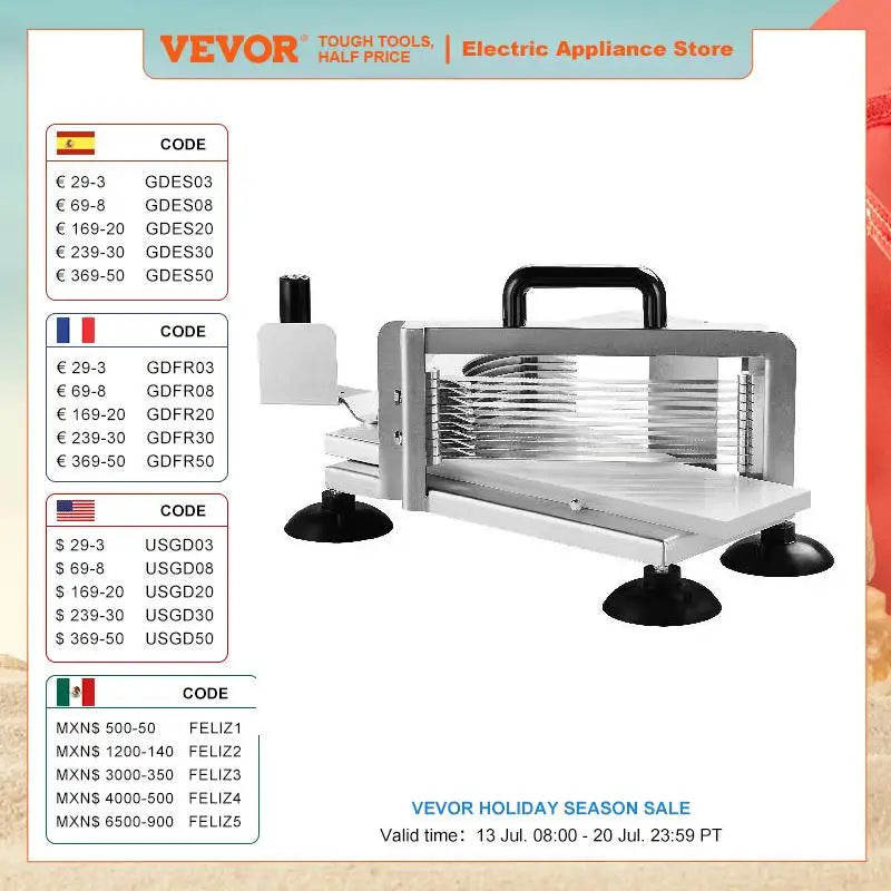 VEVOR Commercial Tomato Cutter,Steel Heavy Duty