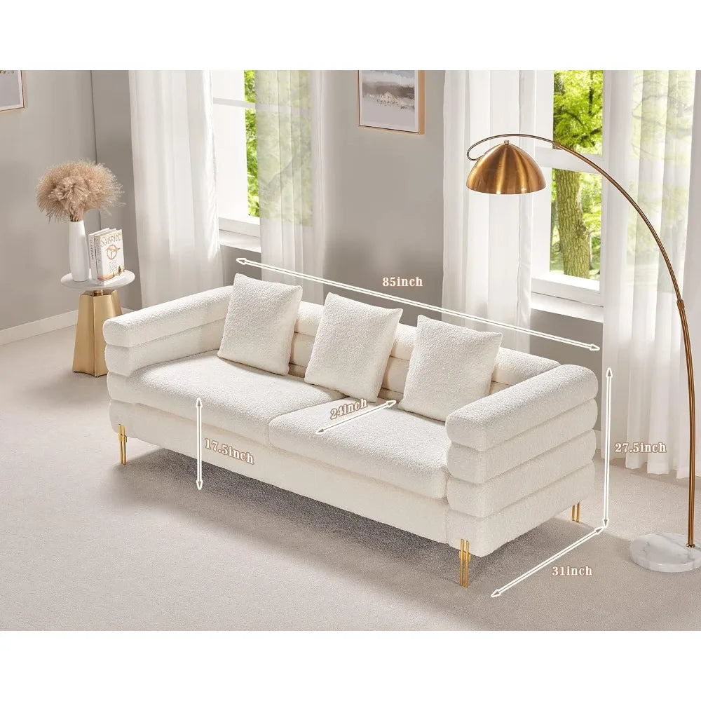 85 Inch Sofa Oversized Sofa, 3 Seats Comfy Couch for Living Room, Deep Seat Sofa