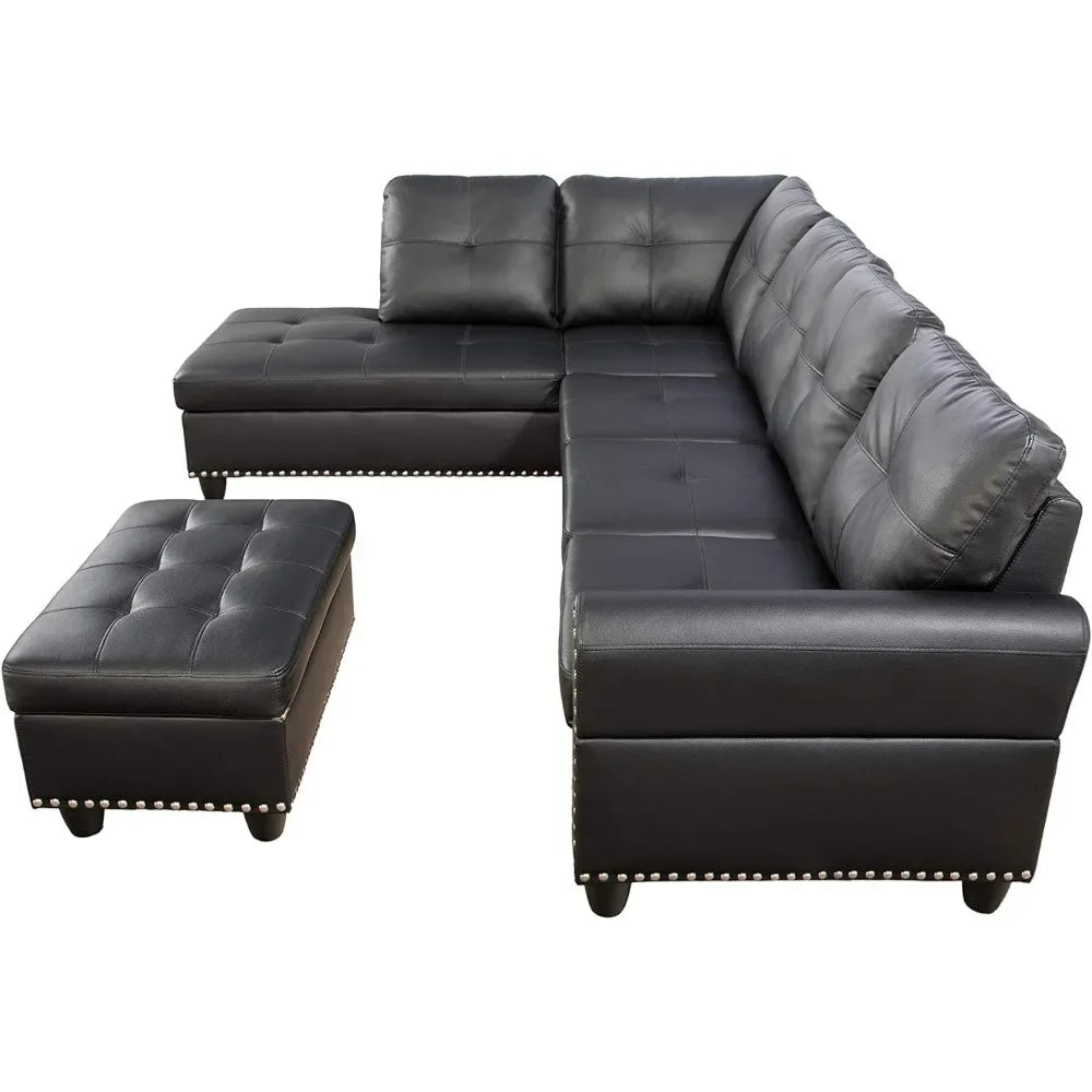 L-Shape Living Room, Removable Ottoman Free Delivery