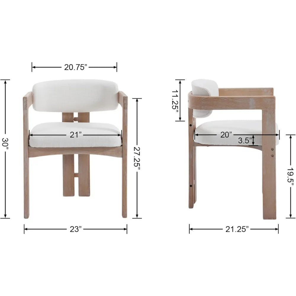 Farmhouse Dining Chairs, , Modern Linen Accent Chair with Arm