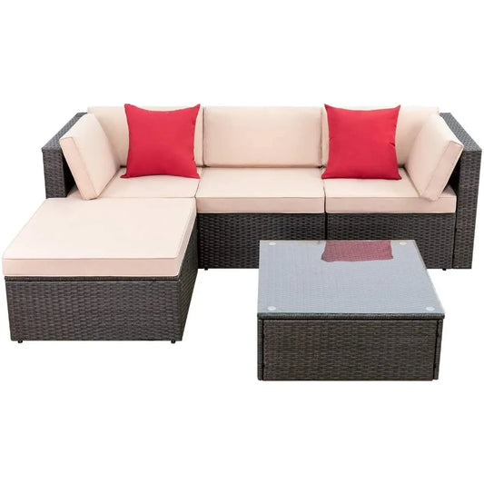 5 Pieces Patio Furniture, SetsSectional Patio Sofa Patio Seating Sofas