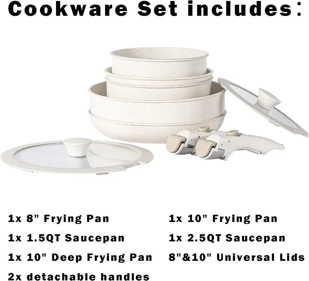 Nonstick Cookware Set  Kitchen Camping Stackable