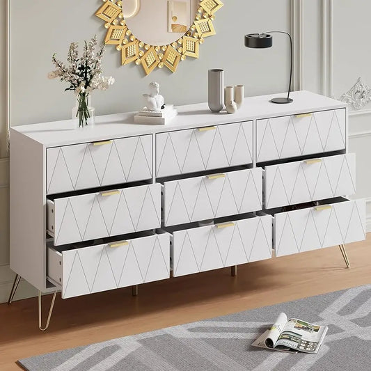 Drawer Dresser for Bedroom, , Large Modern Long Dressers